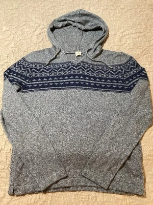 Hollister Para Hombres XL Sudadera con Capucha Tejido Pullover Informal Deportivo Gris Fair Isle Nórdico Foto 1 de 4