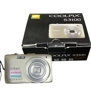 Nikon Coolpix S3100 14.0MP Compact Digital Camera W/ Box & Manuals - Tested - Picture 1 of 9