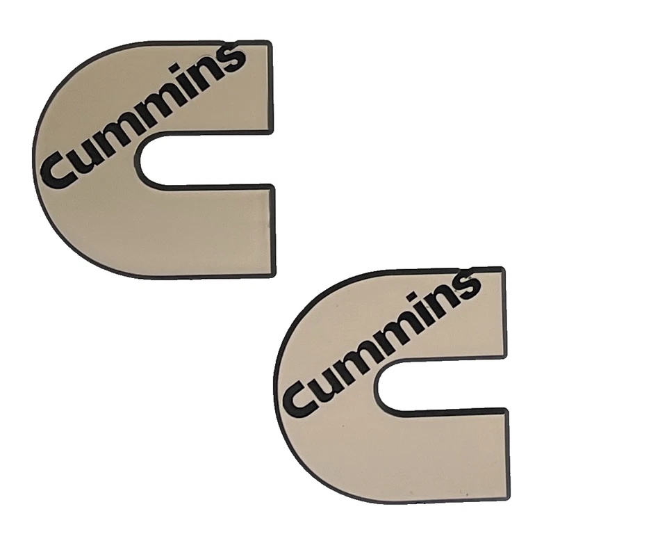 Корпоративный логотип Cummins Diesel Engines хромированный значок эмблема автомобильные наклейки - упаковка 2 шт.  - Изображение 1 из 1