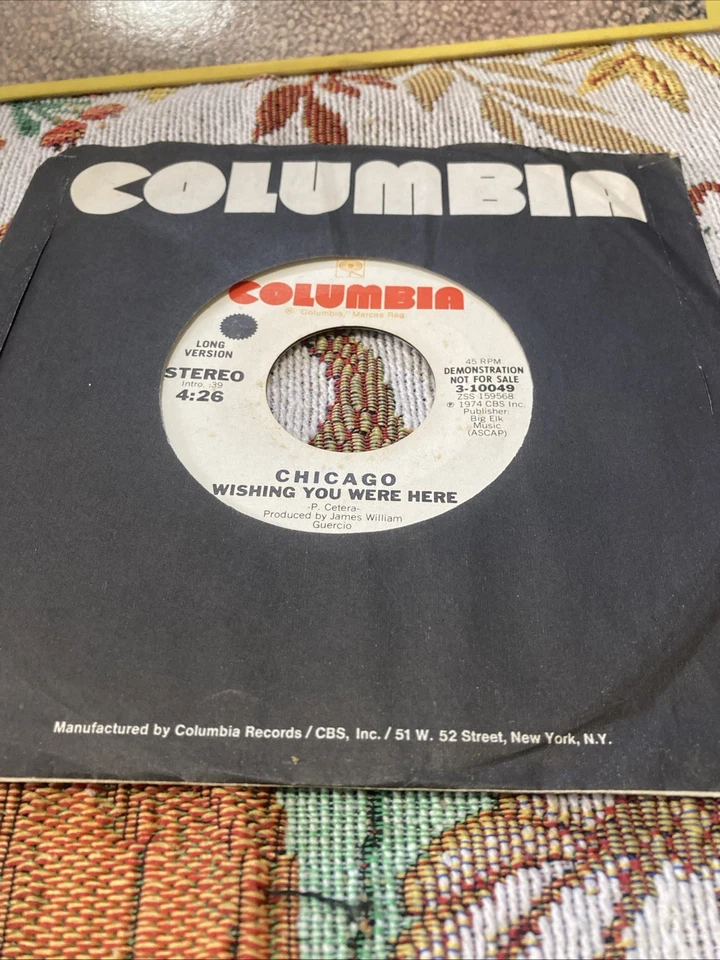 Chicago 45 Wishing You Were Here (Short & Long Versions) PROMO EX VG++ J11 - Image 1 of 1