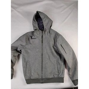 Tommy Hilfiger Gray Softshell Jacket Full Zip Hooded Windbreaker Mens - Foto 1 di 5