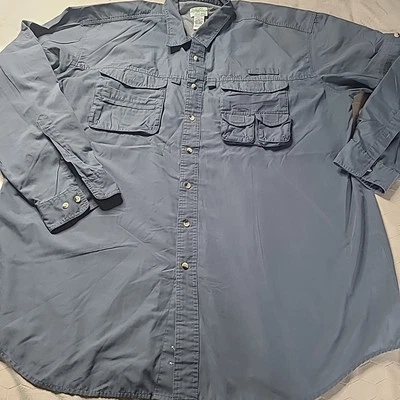 LL Bean Buzz Off Long Sleeved Fishing Hiking Outdoor Shirt Mens XXL TALL 2XL - Image 1 of 4