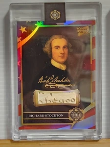 Richard Stockton 2025 Pieces of the Past 1776 Freedom Fighters RELIC #129 FLAG - Picture 1 of 6