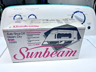 RARE New MADE IN USA SEALED!! Vintage Sunbeam Auto Shut Off Steam Dry Iron 11590 - Image 1 of 4