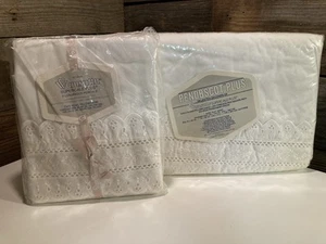 VTG Wamsutta Supercale Plus KING Flat Sheet White 200 Thread 2- King Pillowcases - Picture 1 of 5
