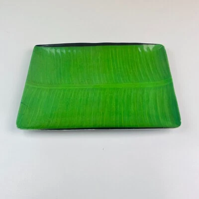 Vintage Green Leaf Pattern Melamine Serving Tray  - Image 1 of 4