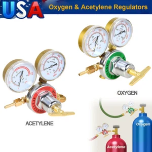 2Pcs/set Oxygen Acetylene Regulators Combo Welding Gas Dual Gauges CGA540 CGA510 - Picture 1 of 12