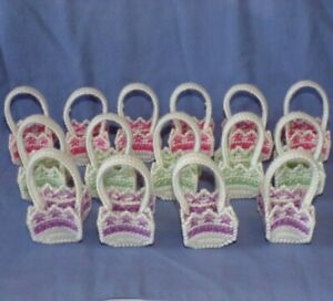 Lot Miniature Wedding Baby Bridal Shower Party Favor Craft Baskets Pink Purple