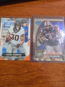 Oklahoma State Cowboys 2 Card Lot - Chuba Hubbard / Nickolas Martin - Picture 1 of 2