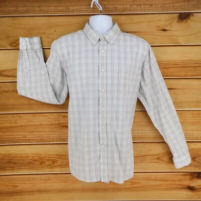 GH бас и компании платье рубашка Slim Fit мужской размер XL белый клетку воротник на пуговицах - Изображение 1 из 4