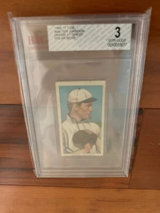 1909 1911 T206 WALTER JOHNSON Hands at Chest Polar Bear back BVG 3 - Picture 1 of 4