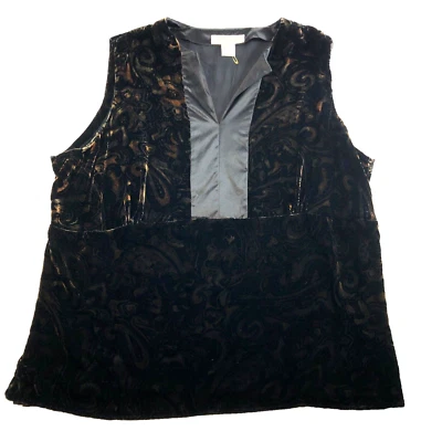 Top sin mangas Diane Von Furstenberg Silk Assets para mujer talla 1X terciopelo cachemir nuevo con etiquetas Foto 1 de 4