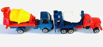 Vintage Cement Mixer 1/64 Blue/Yellow Toy Concrete Truck 1990s 3” Length Lot - Image 1 of 4