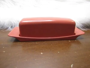 Vintage Melamine Rust Watertown Lifetime Ware Butter Dish - Made in USA - Picture 1 of 6