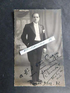 carte photo ROUEN AUTOGRAPHE DEDICACE mr TINDEL au THEATRE DES ARTS A ROUEN 1932 - Picture 1 of 2