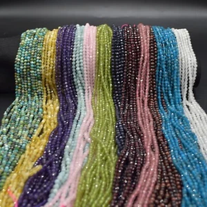 4mm Round FACETED Semi-precious Gemstone Beads - 15" Strand - Various Gemstones - Picture 1 of 46