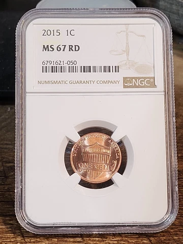 2015 Lincoln 1c, NGC Graded MS 67 RD, 050 Cover