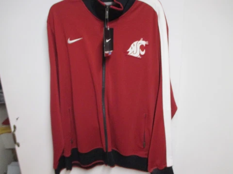 NIKE WASHINGTON STATE COUGARS MENS FULL ZIP TRACK JACKET (XXL) NWT MAROON RARE! Cover
