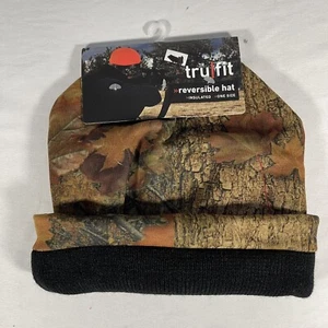 NEW Mens Tru Fit Reversible Camouflage Camo Winter Hunting Hat One Size - Picture 1 of 4