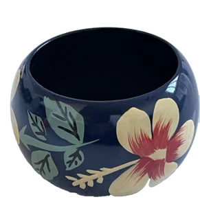 Bangle Bracelet Boho Wood Hand Painted Bracelet For Women - Blue . - Picture 1 of 6