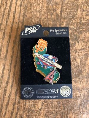 2002 World Series MLB Angels/Giants Vintage Pin California State Cut Out - Image 1 of 2
