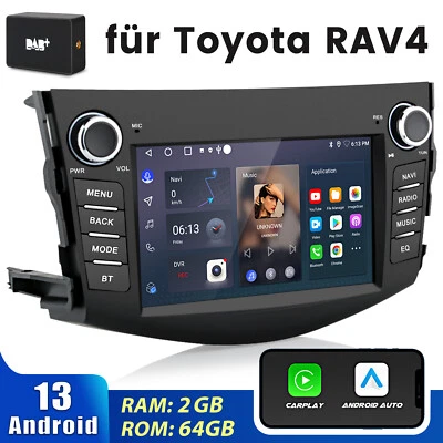 7" Android 13 Autoradio Für Toyota RAV4 2006-2012 GPS Navi BT WIFI DAB SWC 2+64G - Bild 1 von 4