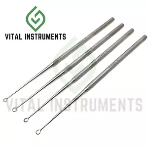 4 Pcs Buck Ear Curette Blunt Straight #4 ENT Surgical Loop Otology Instruments - Picture 1 of 1