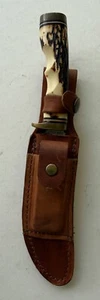 SCHRADE 153uh usa Uncle Henry Golden Spike Hunt Knife Sheath/Stone Nice Look!! - Picture 1 of 16