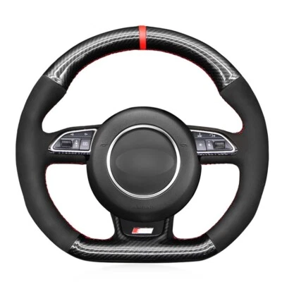 Cubierta de volante de coche para Audi S1 8X S3 8V Sportback S4 B8 S5 8T S6 S7 RS Q3 Foto 1 de 4