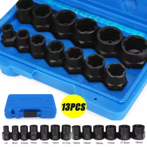 13pcs coffret douille extracteurs de boulons antivol, extracteur d'ecrou - Imagen 1 de 10