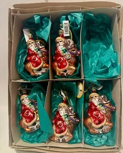 INGE'S CHRISTMAS CIMELIOMS Babbo Natale su Renna Ornamento Tedesco Ltd. Ed. Numerato - Foto 1 di 7