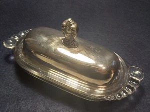Rare Vintage Art Deco Butter Dish Holder Metal Glass - Picture 1 of 12