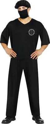 Disfraz de médico de emergencia para hombre STD y Plus camisa exfoliante pantalones máscara sombrero negro Foto 1 de 3