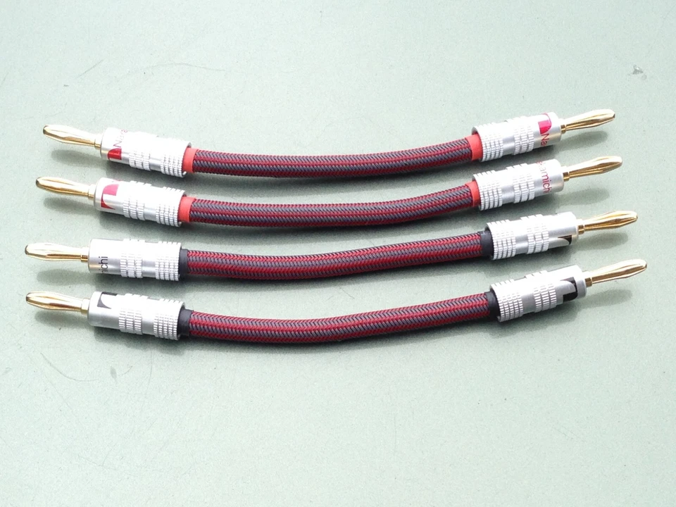 2 Mogami Audiophile Bi Wire Speaker Jumper Cables Nakamichi Banana Plugs
