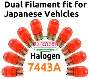 (10) Halogen 7443 Bulb Amber Dual Filaments for Japanese Veh. - Picture 1 of 3