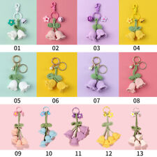 Women's Bell Orchid Keychain Hand-Knitted Fake Flowers Pendant Handbag Decor