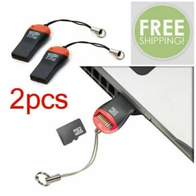 2Pcs USB Memory Card Reader USB 2.0 Adapter for Micro SD SDHC SDXC TF Hi-Speed ! - Image 1 of 4