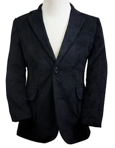 Toddlers Boys Corduroy Blazer Jacket Elbow Patches 2T-14 Black Navy Charcoal - Picture 1 of 11