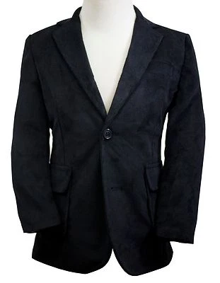 Toddlers Boys Corduroy Blazer Jacket Elbow Patches 2T-14 Black Navy Charcoal - Image 1 of 4