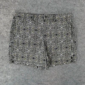 Gloria Vanderbilt Shorts Womens 16 Missy Stretch Black Beige White Geo Print - Picture 1 of 13