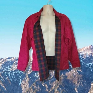 Giacca camicia flanella WOOLRICH cotone rosso trapuntato a quadri taglia L USA shacket T01 - Foto 1 di 6