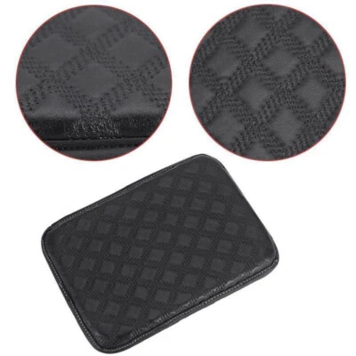 1x Car SUV Armrest Box Pad Cover Center Console PU Leather Cushion Black 30*21cm - Image 1 of 4