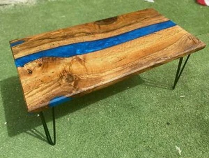 48" x 24" Epoxy Resin Wooden Table Top / wooden Handmade table - Picture 1 of 1