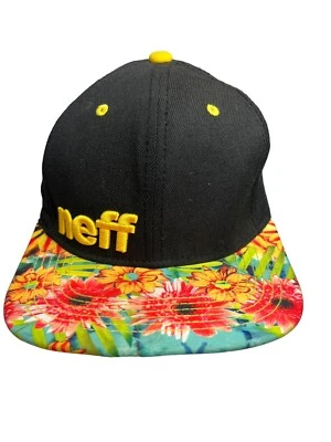 Gorra Neff Snapback Negra Hawaiana Floral Mezcla de Lana Gorra Ajustable Snapback Foto 1 de 4