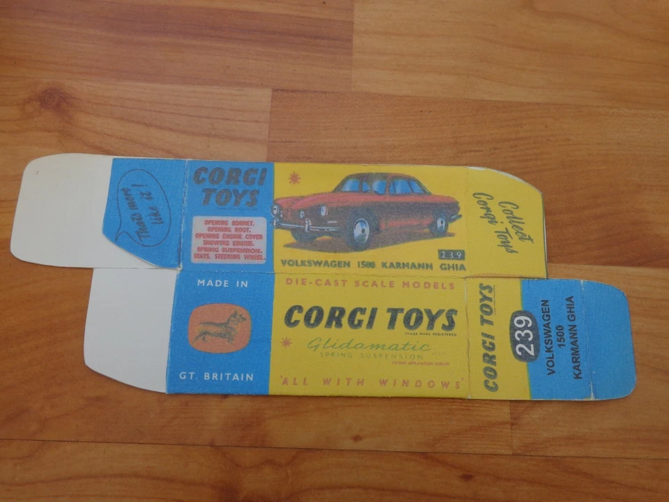 Corgi Giocattoli No. 239 Volkswagen 1500 Karmann Ghia Auto Riproduzione Scatola - Immagine 1 di 1