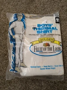 Fruit Of The Loom Thermal Shirt Boys Large Made In USA - Picture 1 of 4