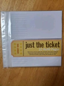 Just the Ticket Refill Sheets 10 (8 inch x 8 inch refill) NEW - Picture 1 of 3