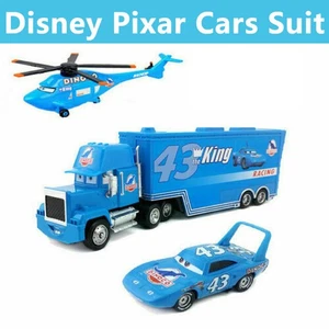 Confezione 3 Disney Pixar Cars Dinoco Elicottero King Mack 1:55 Diecast Giocattolo Auto Sciolta - Foto 1 di 10