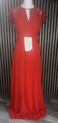 Abendkleid Ballkleid Spitzenkleid Damen Damenkleid Rot Hochzeit Partykleid Gr M - Bild 1 von 4