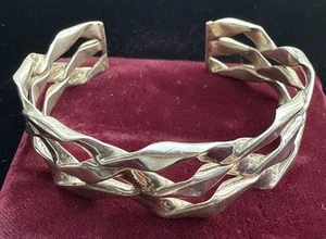 Pulsera brazalete México 925 esterlina diseño cinta retorcida, 34,8 gramos - Imagen 1 de 6